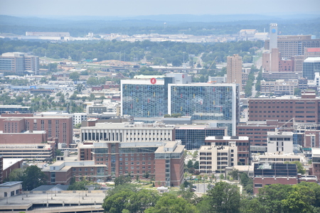 View of Birmingham, Alabama, from Vulcan Parkのeditorial素材