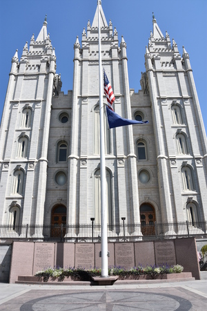Mormon Temple at Temple Square in Salt Lake City, Utahのeditorial素材