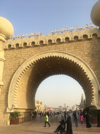 Entrance to Entrance to Global Village in Dubai, UAE, as seen on Mar 17, 2018のeditorial素材