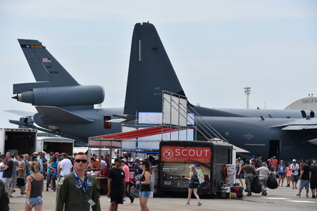 CHICOPEE, MA - JUL 14: Static Displays at the 2018 Great New England Airshow at Westover Air Reserve...