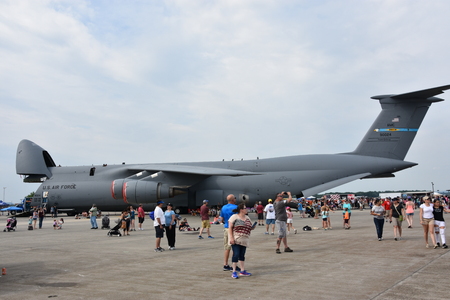 CHICOPEE, MA - JUL 14: Static Displays at the 2018 Great New England Airshow at Westover Air Reserve Base in Chicopee, Massachusetts, as seen on July 14, 2018.のeditorial素材