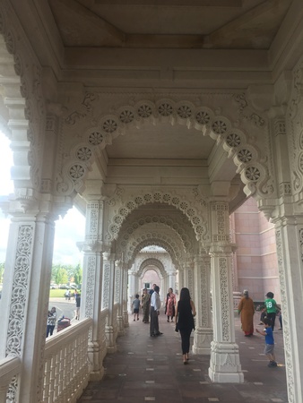 The Akshardham temple in Robbinsville, New Jersey. It is planned to be spread over 162 acres, making...