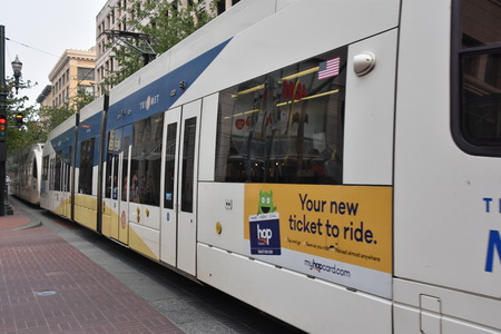 MAX Light Rail Streetcar in Portland, Oregon