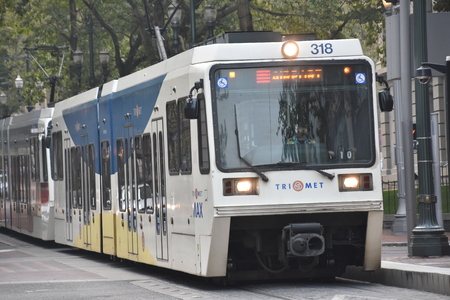 MAX Light Rail Streetcar in Portland, Oregon