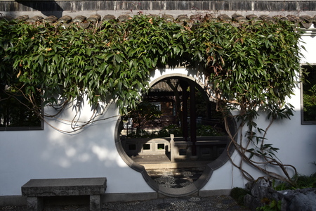 Lan Su Chinese Garden in Chinatown in Portland, Oregonの写真素材