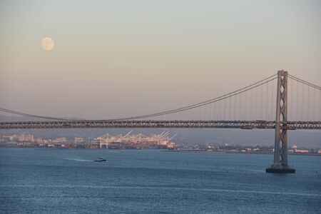 Bay Bridge in San Francisco, Californiaの写真素材