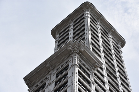 SEATTLE, WA - JUN 12: Smith Tower in Seattle, Washington, as seen on Jun 12, 2019. Completed in 1914, the 38-story, 484 ft tower is the oldest skyscraper in the city.のeditorial素材