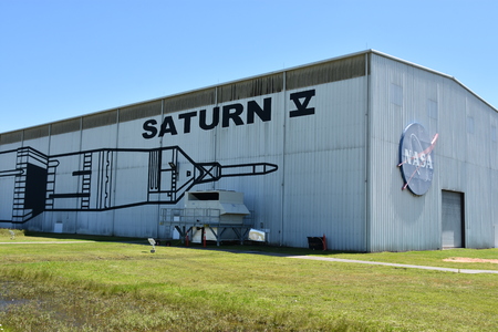 HOUSTON, TX - APR 19: Saturn V Rocket at Space Center in Houston Texas on April 19 2019. Its a science and space learning center, NASA Johnson Space Center official visitor center and a Smithsonian museum.のeditorial素材