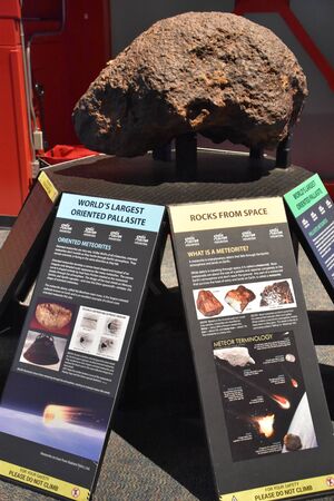 HOUSTON, TX - APR 19: Space Center in Houston, Texas, on April 19, 2019. Its a leading science and space learning center, official visitor center of NASA Johnson Space Center and a Smithsonian museum.のeditorial素材