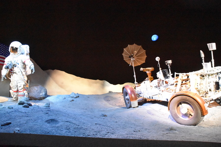 HOUSTON, TX - APR 19: Space Center in Houston, Texas, on April 19, 2019. Its a leading science and space learning center, official visitor center of NASA Johnson Space Center and a Smithsonian museum.のeditorial素材