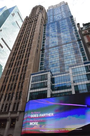 NEW YORK, NY - SEP 7: Times Square, featured with Broadway Theaters and animated LED signs, in...