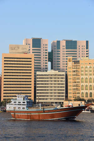 View of Dubai Creek from Al Seef in Dubai, UAE