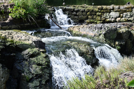 The Great Falls of the Passaic River in Paterson, New Jerseyの写真素材
