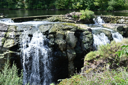 The Great Falls of the Passaic River in Paterson, New Jerseyの写真素材