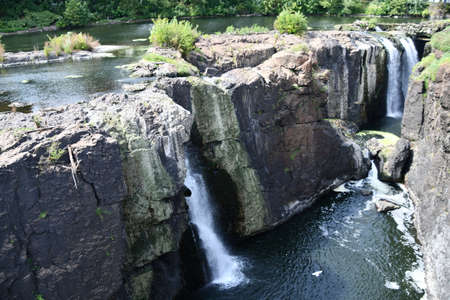 The Great Falls of the Passaic River in Paterson, New Jerseyの写真素材