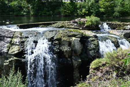 The Great Falls of the Passaic River in Paterson, New Jerseyの写真素材