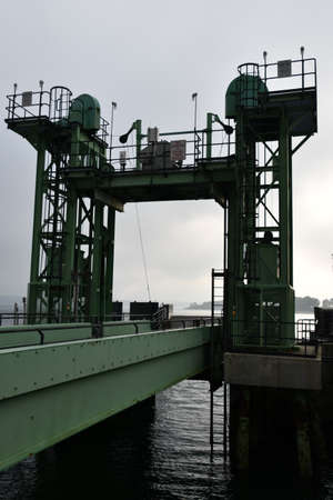 Casco Bay Ferrys Forest City Landing stop at Peaks Island near Portland, Maineの写真素材