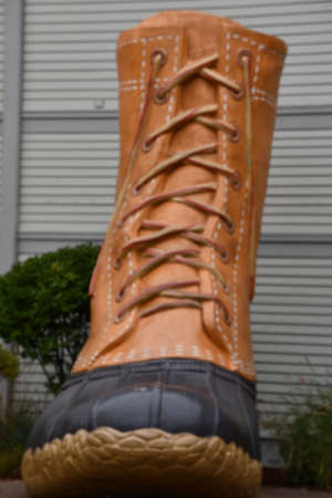 Giant Replica of LL Bean Boot at the LL Bean Flagship Store in Freeport, Maineの写真素材