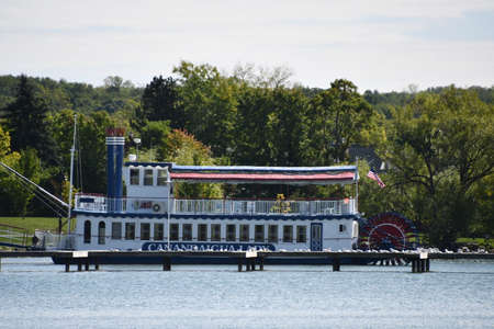 The Canandaigua Lady cruise boat on Canandaigua lake in New York Stateの写真素材