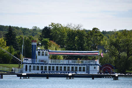 The Canandaigua Lady cruise boat on Canandaigua lake in New York Stateの写真素材