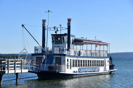 The Canandaigua Lady cruise boat on Canandaigua lake in New York Stateの写真素材