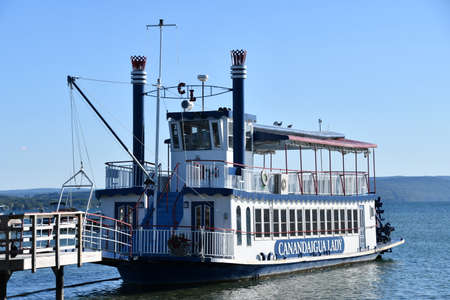 The Canandaigua Lady cruise boat on Canandaigua lake in New York Stateの写真素材