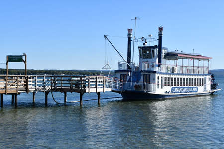 The Canandaigua Lady cruise boat on Canandaigua lake in New York Stateの写真素材