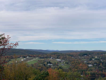 View from the top of the Tower at Mount Tom State Park in Washington, Connecticutの写真素材