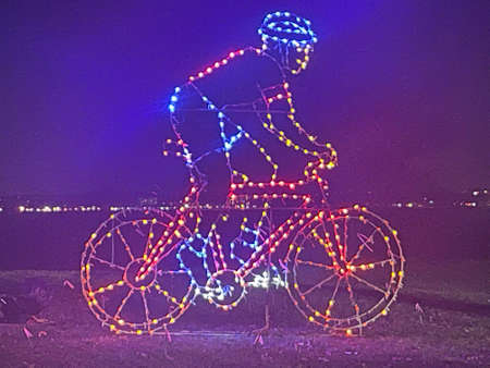 2020 Fantasy of Lights show at Lighthouse Point Park in New Haven, Connecticutの写真素材