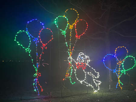 2020 Fantasy of Lights show at Lighthouse Point Park in New Haven, Connecticutの写真素材