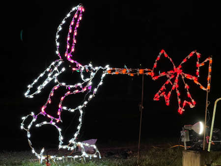 2020 Fantasy of Lights show at Lighthouse Point Park in New Haven, Connecticutの写真素材