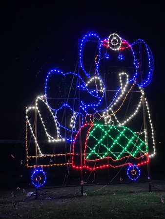 2020 Fantasy of Lights show at Lighthouse Point Park in New Haven, Connecticutの写真素材