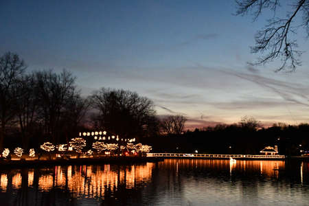 2020 Festival of Silver Lights at Hubbard Park in Meriden, Connecticutの写真素材