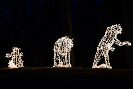 2020 Festival of Silver Lights at Hubbard Park in Meriden, Connecticutの写真素材