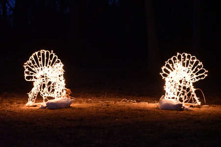 2020 Festival of Silver Lights at Hubbard Park in Meriden, Connecticutの写真素材