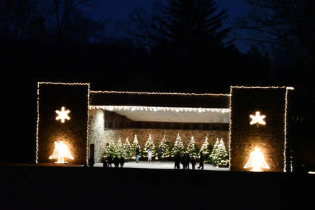 2020 Festival of Silver Lights at Hubbard Park in Meriden, Connecticutの写真素材