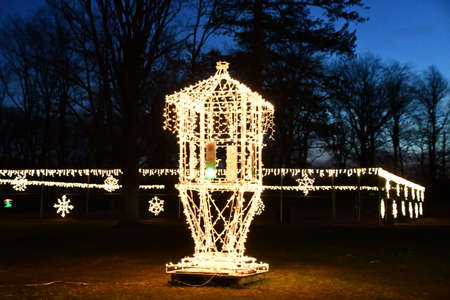 2020 Festival of Silver Lights at Hubbard Park in Meriden, Connecticutの写真素材