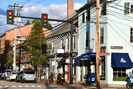 Downtown Portsmouth in New Hampshireの写真素材