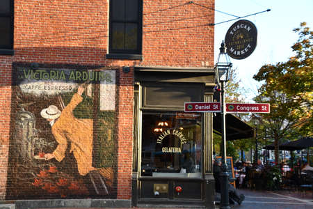 Downtown Portsmouth in New Hampshireの写真素材
