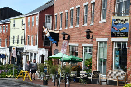 Downtown Portsmouth in New Hampshireの写真素材