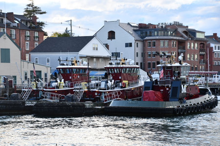 Portsmouth Harbor in New Hampshireの写真素材
