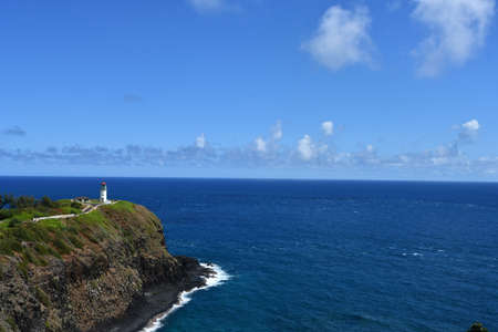 Daniel K. Inouye Kilauea Point Lighthouse at Kilauea Point on Kauai island in Hawaii USAの写真素材