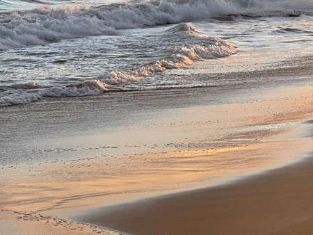 Sunset at Kekaha Beach Park on Kauai, Hawaiiの写真素材