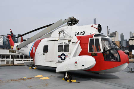 Sikorsky HH-52 Seaguard Search & Rescue Helicopter at the Intrepid Sea, Air and Space Museum in New York Cityのeditorial素材
