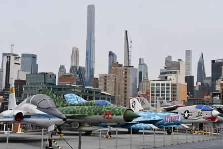 Exhibits at the Intrepid Sea, Air and Space Museum in New York Cityのeditorial素材