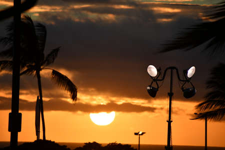 Sunset on the Big Island in Hawaiiの写真素材