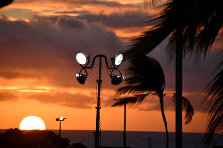 Sunset on the Big Island in Hawaiiの写真素材