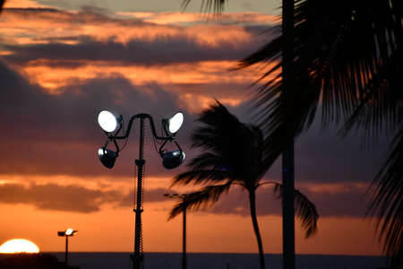 Sunset on the Big Island in Hawaiiの写真素材