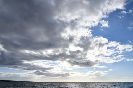 Sunset over the Pacific Ocean from Waimea on Big Island in Hawaiiの写真素材