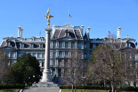 First Division Monument at the Eisenhower Executive Office Building (EEOB) in Washington DCの写真素材